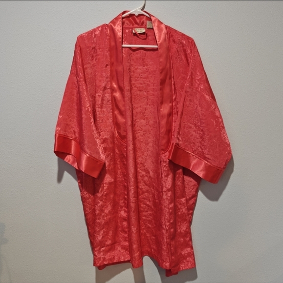 Victoria's Secret Gold Label 1980s Damask Kimono Robe One Size Fits All Vintage - Picture 2 of 5